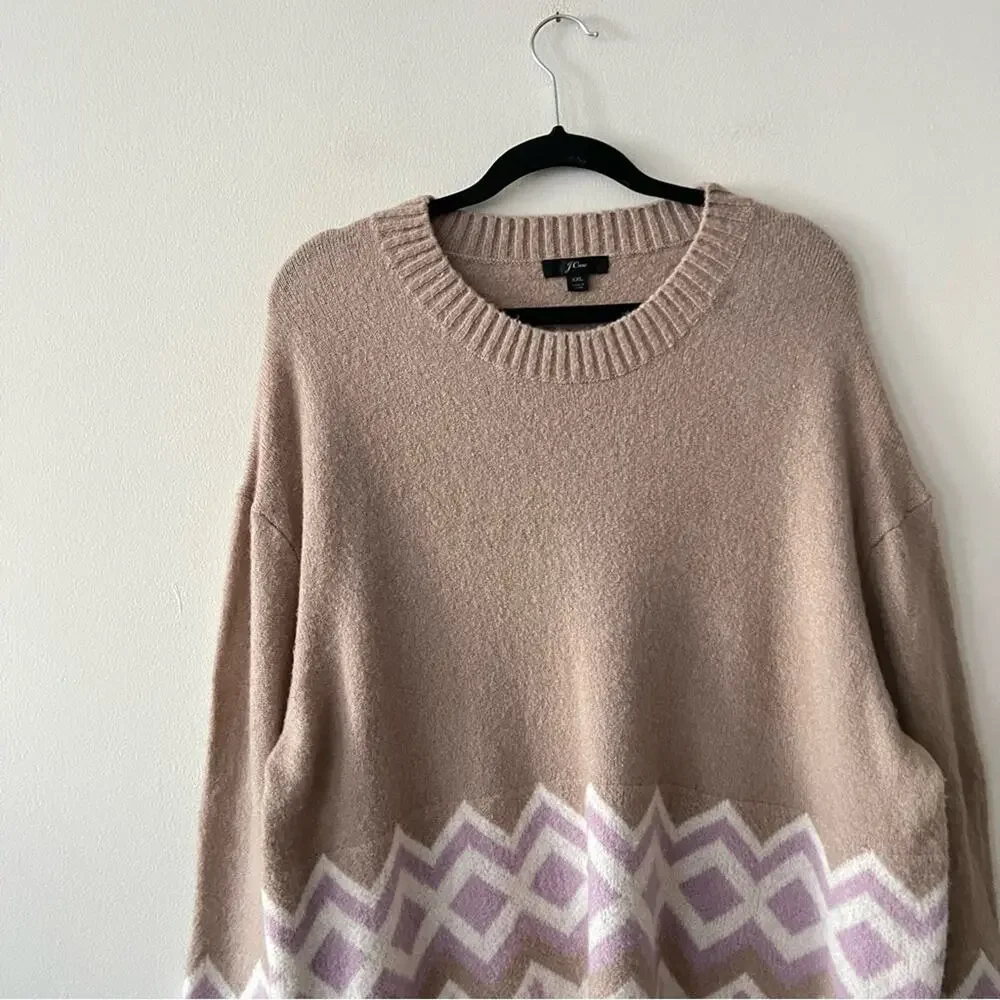 J. Crew Geometric Fair Isle Crewneck Sweater